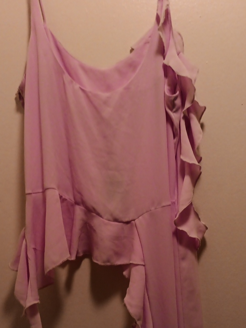 Lavender Ruffled One-Shoulder  Top - Picture 2 of 2